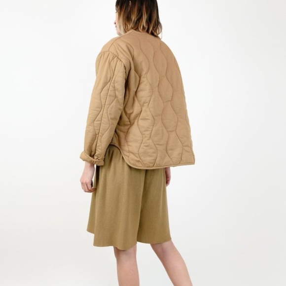MICAELA GREG The Dune Quilted Jacket in Bronze High Low Hem Coat SS 2020 Size S - Picture 4 of 16
